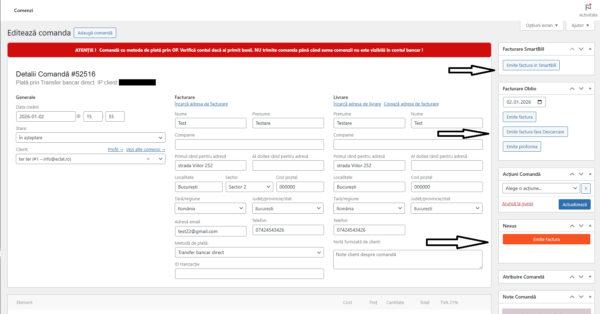 Plugin Wordpress Woocommerce Persoană Juridică