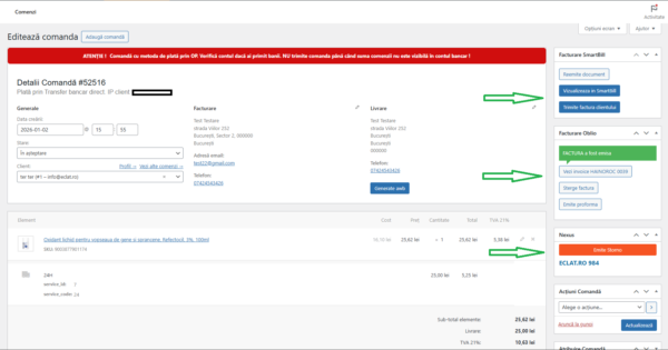 Plugin Wordpress Woocommerce Persoană Juridică