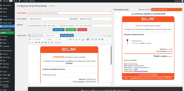 WordPress WooCommerce Custom Email Plugin