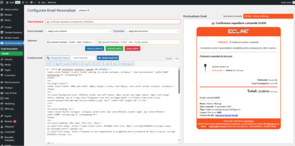 WordPress WooCommerce Custom Email Plugin