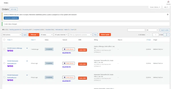 WordPress WooCommerce Nexus Plugin – API integration for invoicing, inventory, and pricing