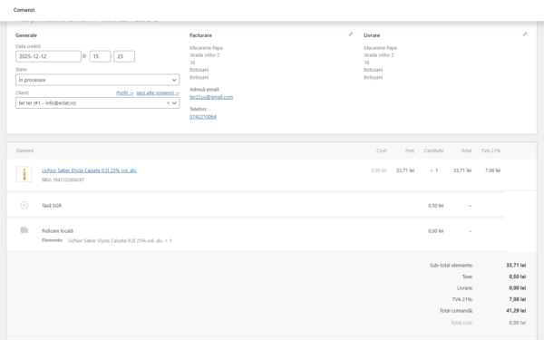 WordPress–WooCommerce plugin for configuring the SGR fee, Ter22 SGR Tax Plugin